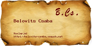 Belovits Csaba névjegykártya