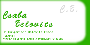 csaba belovits business card